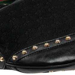 Pre Owned Gucci Black GG Canvas and Leather Medium Pelham Messenger Bag