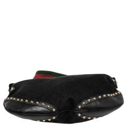 Pre Owned Gucci Black GG Canvas and Leather Medium Pelham Messenger Bag