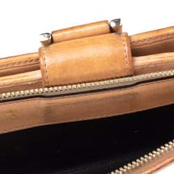 Gucci Metallic Beige GG Canvas and Leather D Ring Continental Wallet