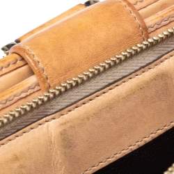 Gucci Metallic Beige GG Canvas and Leather D Ring Continental Wallet