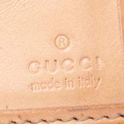 Gucci Metallic Beige GG Canvas and Leather D Ring Continental Wallet