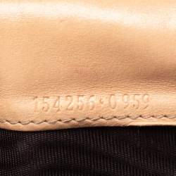 Gucci Metallic Beige GG Canvas and Leather D Ring Continental Wallet