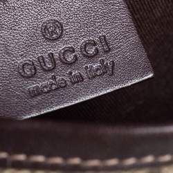 Pre Owned Gucci Brown/Beige GG Supreme Canvas and Leather Flap Messenger Bag