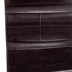 Pre Owned محفظة كونتينينتال غوتشي بريت جلد وكانفاس جي جي بيج/بني