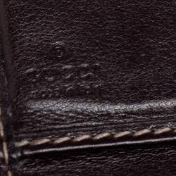 Pre Owned محفظة كونتينينتال غوتشي بريت جلد وكانفاس جي جي بيج/بني