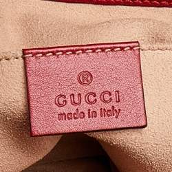 Pre Owned Gucci Red Quilted Leather GG Marmont Backpack