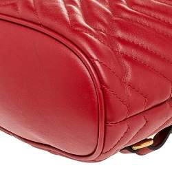 حقيبة ظهر غوتشي جي جي مارمونت جلد أحمر مبطن