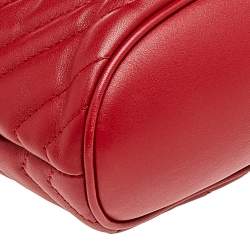 Pre Owned Gucci Red Quilted Leather GG Marmont Backpack