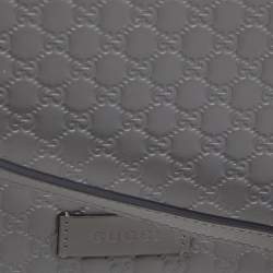 مملوكة مسبقًا Gucci Grey Micro Guccissima Leather Wallet Crossbody Bag