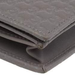 مملوكة مسبقًا Gucci Grey Micro Guccissima Leather Wallet Crossbody Bag