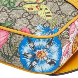 Pre Owned Gucci Multicolor Flora GG Supreme Coated Canvas And Leather Ophidia Belt Bag