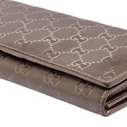 Gucci Metallic Purple GG Imprime Canvas Wallet on Chain 
