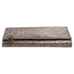 Gucci Metallic Purple GG Imprime Canvas Wallet on Chain 
