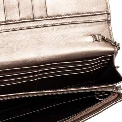 Gucci Metallic Purple GG Imprime Canvas Wallet on Chain 