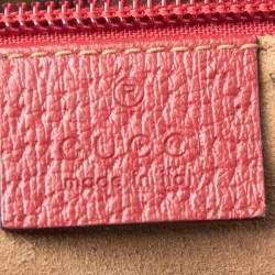 Pre Owned حقيبة كتف غوتشي كاميرا جلد وكانفاس سوبريم GG بطبعة تيان أحمر / بيج