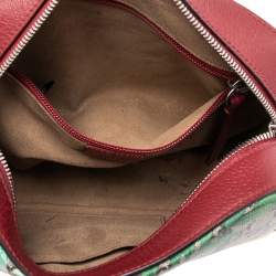 Pre Owned حقيبة كتف غوتشي كاميرا جلد وكانفاس سوبريم GG بطبعة تيان أحمر / بيج