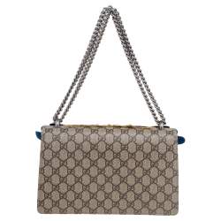 Pre Owned Gucci Multicolor GG Supreme Canvas and Python Small Dionysus Patchwork Shoulder Bag