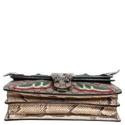 Pre Owned Gucci Multicolor GG Supreme Canvas and Python Small Dionysus Patchwork Shoulder Bag