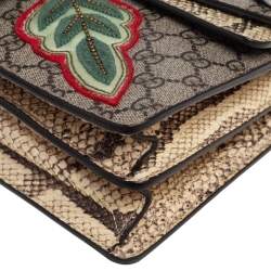Pre Owned Gucci Multicolor GG Supreme Canvas and Python Small Dionysus Patchwork Shoulder Bag