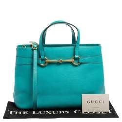 Gucci Turquoise Leather Medium Bright Bit Tote