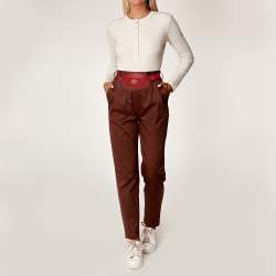 Pre Owned Gucci Red Matelassé Leather GG Marmont Belt Bag