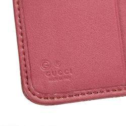 Pre Owned Gucci Pink Calf Leather Microguccissima Organizer Wallet