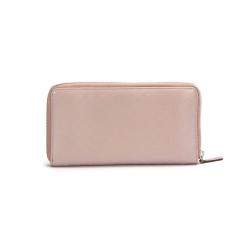 Pre Owned Gucci Pink Calf Leather Microguccissima Long Wallet