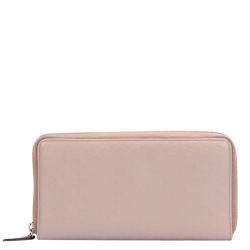 Pre Owned Gucci Pink Calf Leather Microguccissima Long Wallet