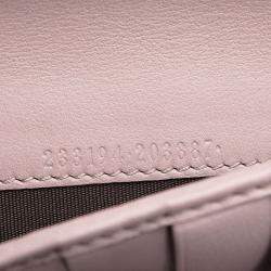 Pre Owned Gucci Pink Calf Leather Microguccissima Long Wallet