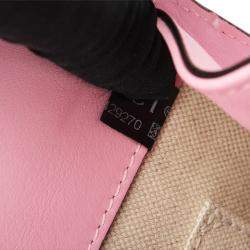 Pre Owned Gucci Pink Calf Leather Medium Bamboo Dionysus Embroidered Top Handle Bag
