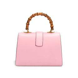 Pre Owned Gucci Pink Calf Leather Medium Bamboo Dionysus Embroidered Top Handle Bag