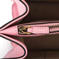 Pre Owned Gucci Pink Calf Leather Medium Bamboo Dionysus Embroidered Top Handle Bag
