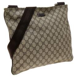 Pre Owned Gucci Beige/Brown GG Supreme Canvas Messenger