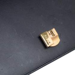 Pre Owned حقيبة كتف غوتشي سيلفي جلد أسود مزينة ويب ذات سلسلة صغيرة