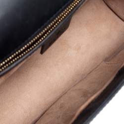 Pre Owned حقيبة كتف غوتشي سيلفي جلد أسود مزينة ويب ذات سلسلة صغيرة