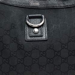 Pre Owned Gucci Black GG Canvas Abbey D-Ring Tote