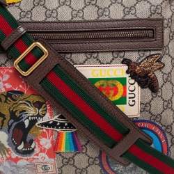 Pre Owned Gucci Beige/Ebony GG Supreme Canvas and Leather Courrier Messenger Bag
