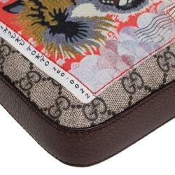 Pre Owned Gucci Beige/Ebony GG Supreme Canvas and Leather Courrier Messenger Bag