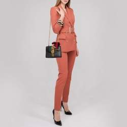 Pre Owned Gucci Black Leather Mini Web Chain Sylvie Crossbody Bag