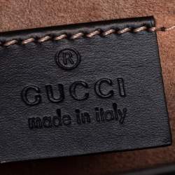 Pre Owned Gucci Black Leather Mini Web Chain Sylvie Crossbody Bag