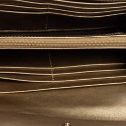 Pre Owned Gucci Metallic Beige Microguccissima Leather Dice Continental Wallet