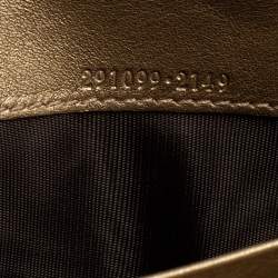 Pre Owned Gucci Metallic Beige Microguccissima Leather Dice Continental Wallet