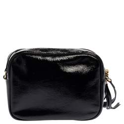 مملوكة مسبقًا حقيبة كروس غوتشي سوهو ديسكو جلد أسود لامع صغيرة 