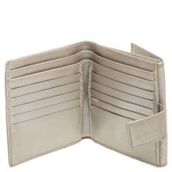 Pre Owned Gucci Metallic Silver GG Imprime Canvas Trifold Wallet