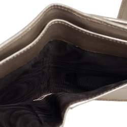 Pre Owned Gucci Metallic Silver GG Imprime Canvas Trifold Wallet