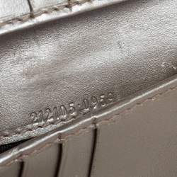 Pre Owned Gucci Metallic Silver GG Imprime Canvas Trifold Wallet