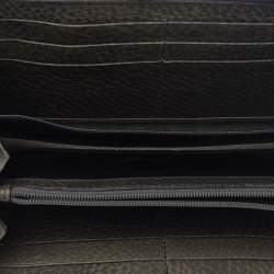 Pre Owned Gucci Grey Guccissima Leather Bamboo Tassel Zip Around Wallet