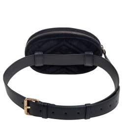 Pre Owned Gucci Black Matelasse Velvet and Leather GG Marmont Belt Bag