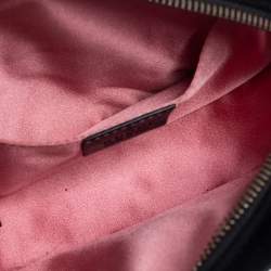Pre Owned Gucci Black Matelasse Velvet and Leather GG Marmont Belt Bag