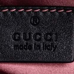 Pre Owned Gucci Black Matelasse Velvet and Leather GG Marmont Belt Bag